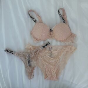 Bedazzled/ lace bra/underwear set